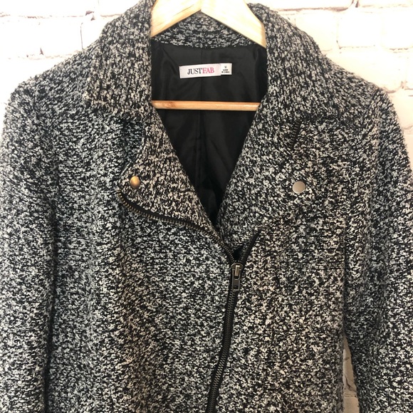 JustFab Moto Style Asymmetric Zipper Jacket - Picture 2 of 7